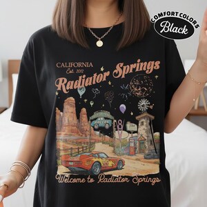 Camiseta vintage de Radiator Springs Comfort Colors, camiseta de Rayo McQueen de Disney, camisetas familiares de Pixar Cars, camiseta de vacaciones de Disney, camiseta de Disneyland imagen 7