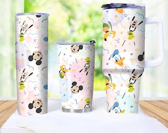 Mickey and Friends Tumbler A Playful Collection Tumbler Joyful Moments Colorful Sips with Mickey Gifts For Fan
