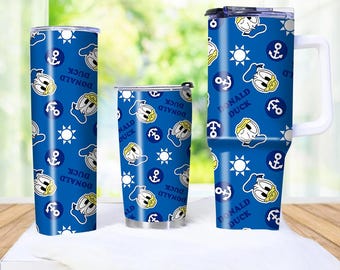 Cute Donald Duck Tumblers Donald Duck Drinkware Set Gifts For Summer Days And Beach Trips