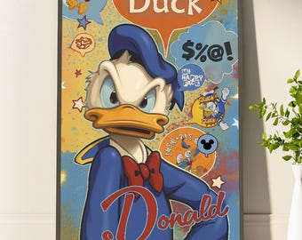 額装品/Mr. Duck Steps/ディズニー/ポスター/インテリア Mr. Donald Duck Steps Out 1940 Disney Vintage Cartoon Poster