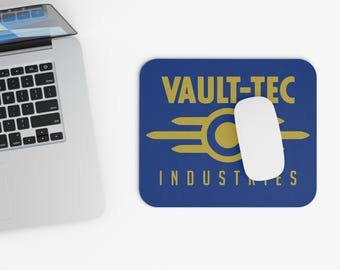 Vault-Tec Industries Mouse Pad, Gaming Desk Accessory, Office Gift, Nerd Decor, Fun Retro Style, Geeky Office Gift