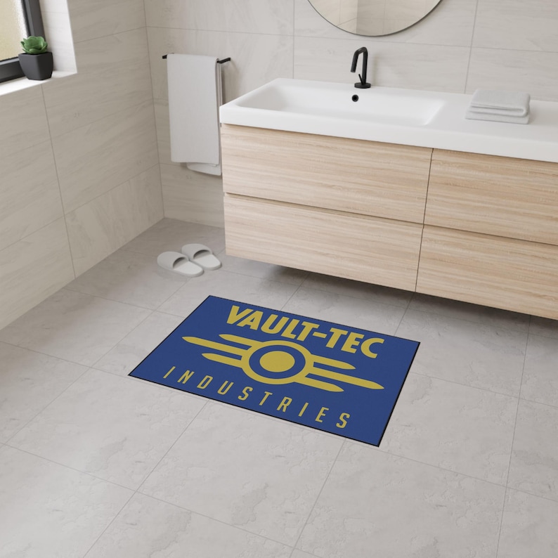 Vault Tech Mat Vault-tec Industries Floor Mat | Retro Vault Logo Doormat - Etsy