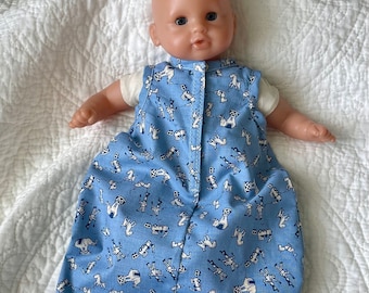 12-13 inch Doll Clothes, Sleep Sack Fits Dolls Like Corolle, Melissa Doug, Wee Baby Stella, Sweet Tears, Judie Rothermel Reproduction Cotton