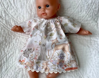 12-13 inch Doll Clothes, Dress, Diaper, Bloomers, Fits Dolls Like Corolle, Melissa Doug, Baby Alive, Wee Baby Stella, Woodland Buddies