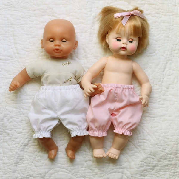 Doll Bloomers (1) Fits 12-13 inch Dolls Like Corolle, Melissa Doug, Baby Alive, Huggums, Sweet Tears - White, Natural, Pink, or Gray