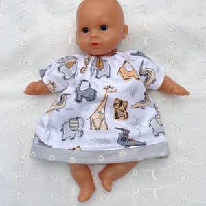 12-13 in Doll Clothes, Dress Fits Dolls Like Corolle, Melissa Doug, Baby Alive, Wee Baby Stella, Reborn, Huggums, Jungle Animals in Flannel