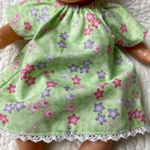 12-13 inch Doll Clothes, Dress & Diaper, Fits Dolls Like Corolle, MelissaDoug, Baby Alive, Wee Baby Stella, Easy to Dress Peasant Style image 3