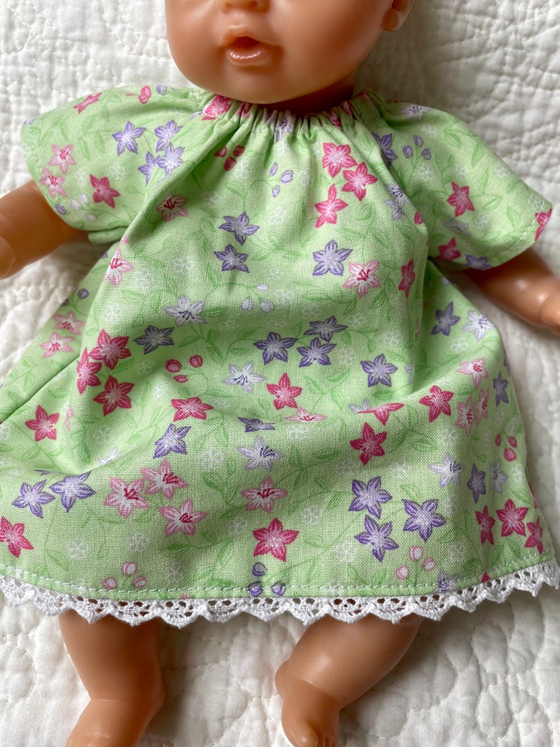 12-13 inch Doll Clothes, Dress & Diaper, Fits Dolls Like Corolle, MelissaDoug, Baby Alive, Wee Baby Stella, Easy to Dress Peasant Style image 3