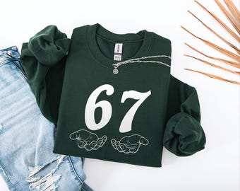6 7 Halloween Funny Shirt, gift Teacher T-shirt, six seven Tiktok trend, Meme sweatshirt, group shirt, 67 couples costume long sleeve tee