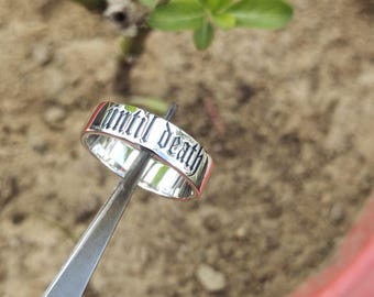 Until Death Sterling Silver Ring, Minimalist Promise Band