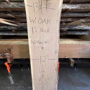 kiln dried live edge White Oak slab. Surfaced (planned) on both sides.