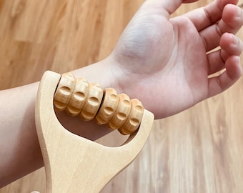 Wooden Massage Roller — Handheld Body Massager For Relaxation, Muscle Relief & Circulation — Eco-Friendly Wood Therapy Tool