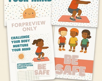 Editable PE Movement Stations + Rules Posters + Teacher Tools | Printable Canva Template | Physical Education Classroom Decor