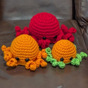 Handmade Crochet Octopus Plush – Amigurumi Stuffed Animal Sea Creature/ Sea Life Toy