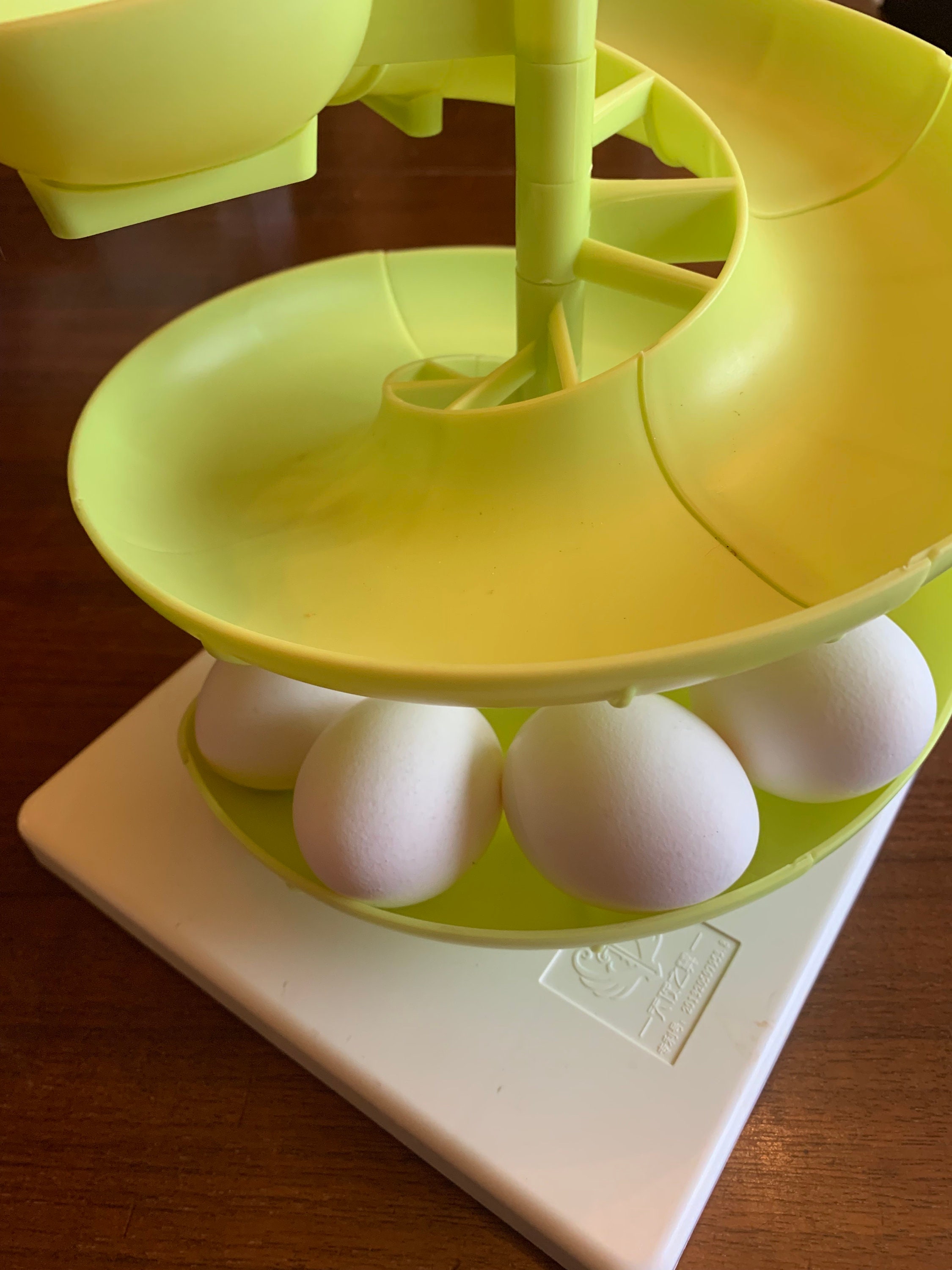 Flexzion Egg Skelter Modern Spiral Egg Holder Countertop (Medium Egg  Display) - Freestanding Wired Countertop Egg Holder for Fresh Eggs,  Dispenser