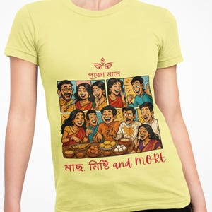 Durga Puja themed Unisex Jersey Short Sleeve T-Shirt, Festival Wear, Fun Celebration, Ethnic Vibe, Casual Style, Gift Tee