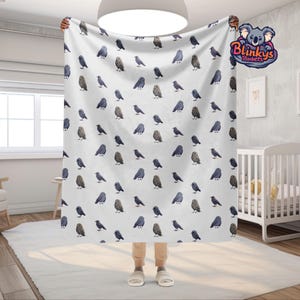 Wise Crow & Raven Sherpa Blanket | Bird Lover Gift