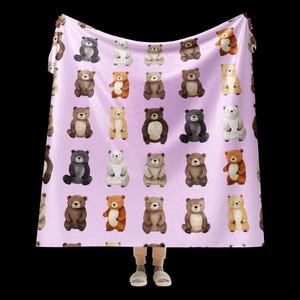 Adorable Bear Buddies Sherpa Blanket