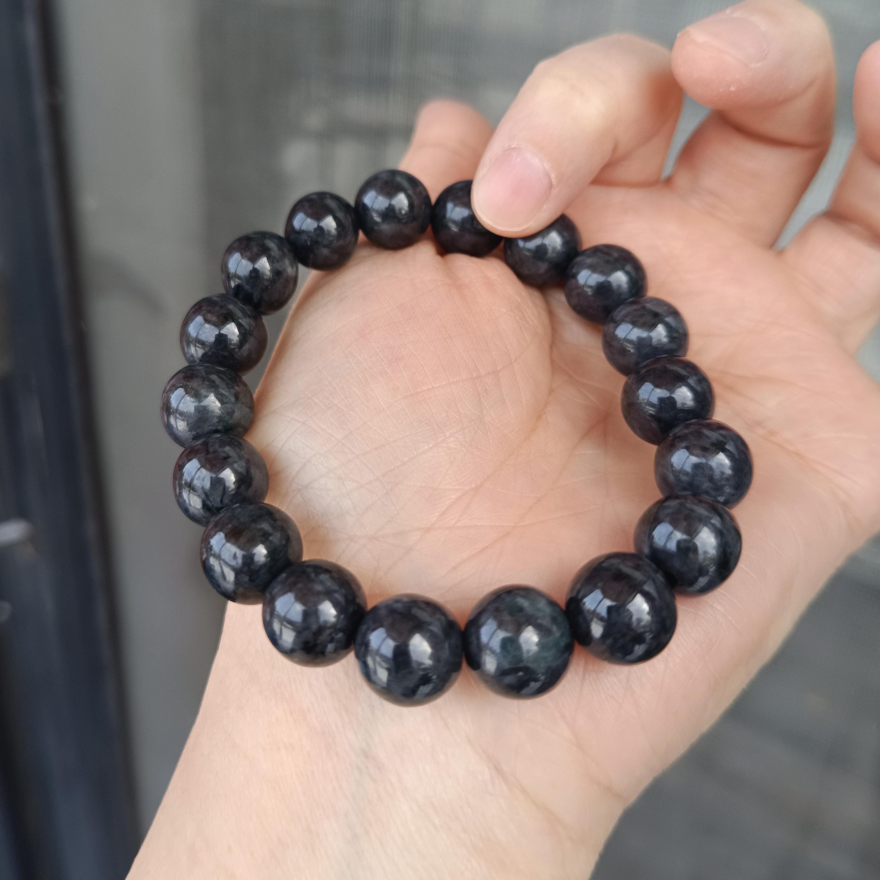 Black Jade Bracelet - Etsy Canada