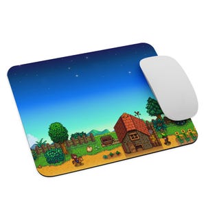 Stardew Valley Mousepad | Cozy Gaming Desk Mat | Pixel Art Office Decor | Gamer Gift for Him or Her | Cottagecore Desk Accessory