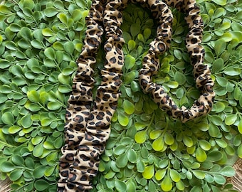 Leopard Print Scrunchie Lanyard, teacher lanyard, Breakaway Clasp Option, Teacher Appreciation Gift