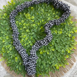 Gingham Scrunchie Lanyard: Comfortable Teacher Badge Necklace