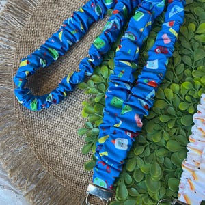 Teacher Supplies Collection Scrunchie Teacher Lanyard, Breakaway Clasp Option, Soft Stretchy Lanyard, Teacher Appreciation Gift Teacher Supplies