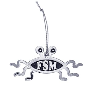 Flying Spaghetti Monster Hanging Ornaments | Silver or Gold Finish