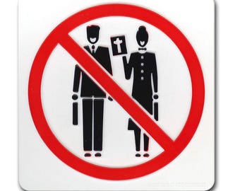 Whimsical No Soliciting Sign - Keep It Secular - 3D No preaching plaque