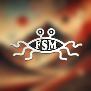 Solid Metal Flying Spaghetti Monster 3D Auto Emblem
