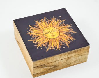 Wood Keepsake Box with Color Sun Laminated Graphic | 6"