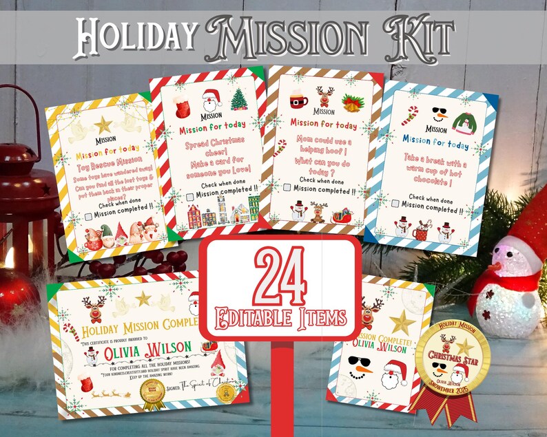 Christmas Mission Kit for Kids | Printable Holiday Activity Game With ...