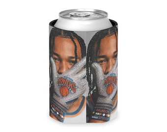 Jalen Brunson Handschuh Portrait Dosenkühler | Basketball Team Logo, gedrucktes Koozie