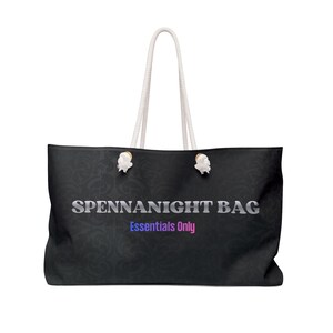 Spennanight Bag Essentials Only Weekender Bag | Black Patterned Travel Tote