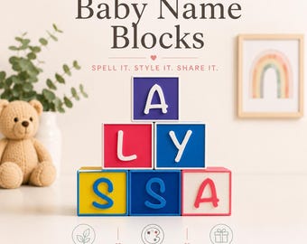 Personalized Baby Name Blocks | Custom Nursery Name Decor | Baby Shower Gift | Neutral Nursery Decor