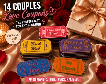 Love Coupons for Couples, Personalized Date Night Gift, Romantic Anniversary Gift for Him & Her, Boyfriend Girlfriend Gift, Relationship Gif