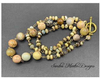 Neutral Agate Stone Necklace and earrings