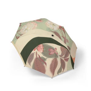 Floral Foldable Umbrella - Elegant Rain Gear, Gifts for Her, Lightweight Travel Accessory, Spring Fashion, Stylish Weather Protection