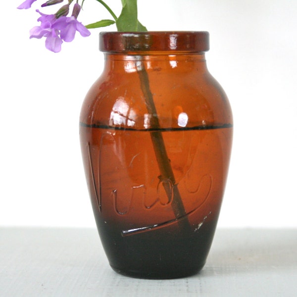 Vintage / Antique Virol Brown Glass Jar