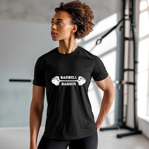 Koszulka Barbell Baddie, koszulka fitness, koszulka do ćwiczeń, koszulka na siłownię, koszulka do podnoszenia ciężarów, koszulka z nadrukiem Muscle Tee