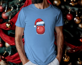 Christmas Kettlebell Tee, Holiday Workout Shirt, Unisex Gym T-Shirt, Santa Hat Fitness Top, Festive Exercise Apparel