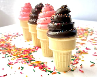 Ice Cream Cone Soap: Strawberry Scented Novelty Gift