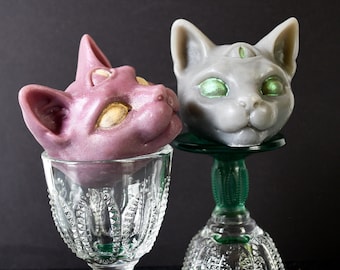 Kitty soap, Unique cat soap for her, Unique gift, Spooky soap, third eye soap