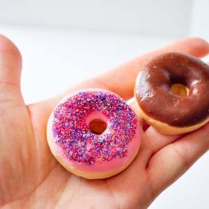 Donut Soap with sprinkles gift set, cute spring Mother's day present, gift for kids, best gag gift for him, handmade doughnut unique soap image 2