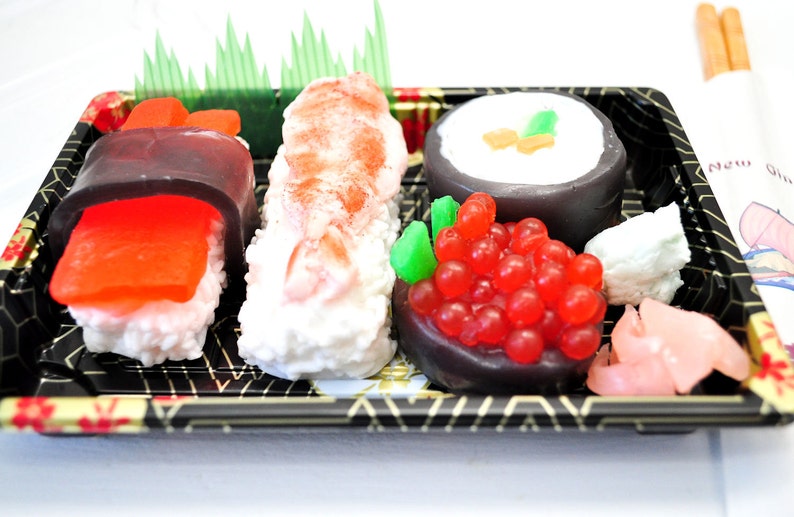 Sushi Soap Set, Creative Mothers day present for her, Handmade gag gift for men, birthday gift for him, Japanese fish soap image 3