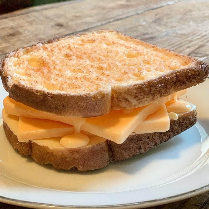 Grilled cheese sandwich Soap, best prank gift for him, Boyfriend birthday present, handmade novelty vegan soap image 2