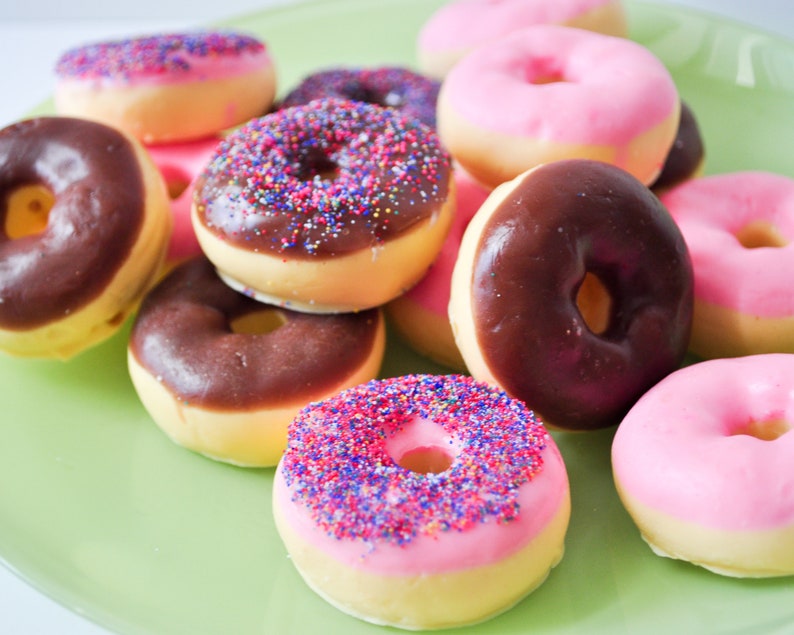 Donut Soap with sprinkles gift set, cute spring Mother's day present, gift for kids, best gag gift for him, handmade doughnut unique soap image 6