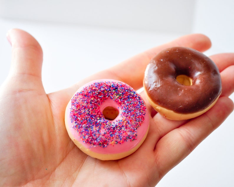 Donut Soap with sprinkles gift set, cute spring Mother's day present, gift for kids, best gag gift for him, handmade doughnut unique soap image 5