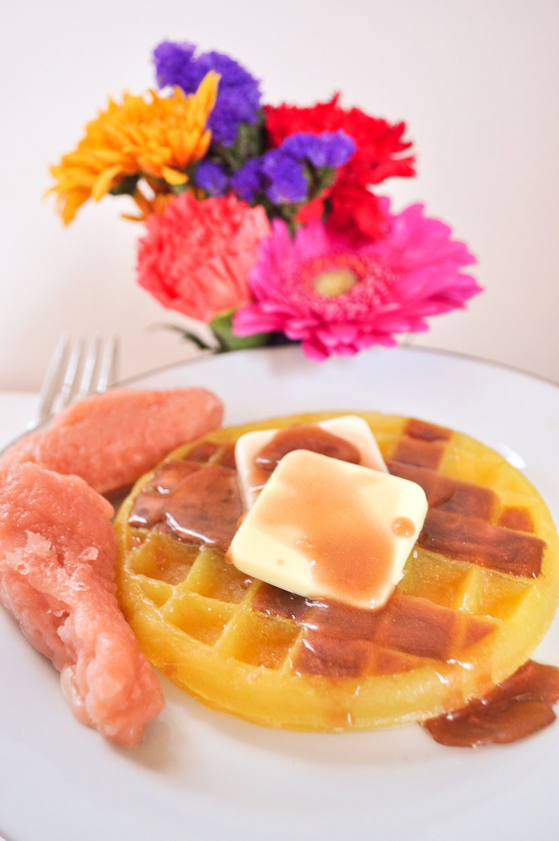 Waffle soap with syrup and butter, gag gift for women, unique handmade birthday gift for her, gift for kids image 6