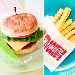 Cheeseburger & fries soap gift set, Father's Day gift for him, boyfriend birthday, Food soap, dinner, gag gift for men